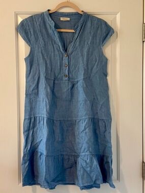 NWOT Bellambra Blue Linen Dress Size Small